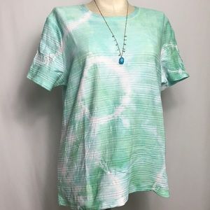 🌻 3/25 🌻 NWOT Tie Dye Boho Cotton Sea Green Tee